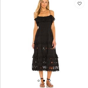 Lovers and Friends Dallas Midi Dress in Black